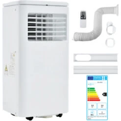 Climatiseur Mobile - 9000 BTU - 2500W 100 M³, Déshumidificateur Avec Fonction D'extraction D'air, Controle Télécommande,minuterie 24 Heures, Classe énergétique A, Blanc -Climatiseur Et Ventilateur 100029139 4