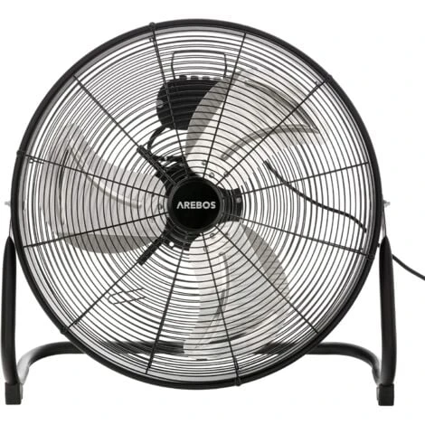 AREBOS Ventilateur De Sol 50cm 120W 20 Pouces 3 Niveaux De Vitesse Angle D'inclinaison Réglable Noir 3 AREBOS Ventilateur De Sol 50cm 120W 20 Pouces 3 Niveaux De Vitesse Angle D'inclinaison Réglable Noir
