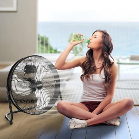 AREBOS Ventilateur De Sol 50cm 120W 20 Pouces 3 Niveaux De Vitesse Angle D'inclinaison Réglable Noir 4 AREBOS Ventilateur De Sol 50cm 120W 20 Pouces 3 Niveaux De Vitesse Angle D'inclinaison Réglable Noir – Image 2