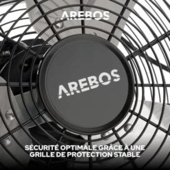 AREBOS Ventilateur De Sol 50cm 120W 20 Pouces 3 Niveaux De Vitesse Angle D'inclinaison Réglable Noir 10 AREBOS Ventilateur De Sol 50cm 120W 20 Pouces 3 Niveaux De Vitesse Angle D'inclinaison Réglable Noir -Climatiseur Et Ventilateur 12129855 4