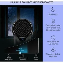 Klarstein Climatiseur Mobile 3 En 1, Climatiseur Portable Avec Humidificateur, Ventilateur, Climatiseur Mobile Sans Évacuation, 2 Pack Glacons, Minuterie, 3 Modes, 90W, Puissant Débit D'Air 1600m³/h -Climatiseur Et Ventilateur 12605279 4