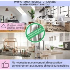 Klarstein Climatiseur Mobile 3 En 1, Climatiseur Portable Avec Humidificateur, Ventilateur, Climatiseur Mobile Sans Évacuation, 2 Pack Glacons, Minuterie, 3 Modes, 90W, Puissant Débit D'Air 1600m³/h -Climatiseur Et Ventilateur 12605279 5