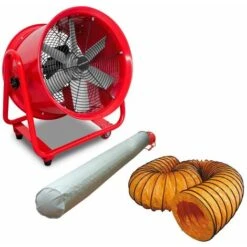 Ventilateur Extracteur 400 Mm - 550W 380V Avec Tuyau Et Sac Filtrant MW-Tools MV400R3SET