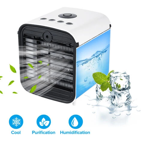 Mini Ventilateur De Bureau Climatiseur USB 7.5W 3 Vitesses 16.5 X 16.5 X 19 Cm ≤35dB 3 Mini Ventilateur De Bureau Climatiseur USB 7.5W 3 Vitesses 16.5 X 16.5 X 19 Cm ≤35dB