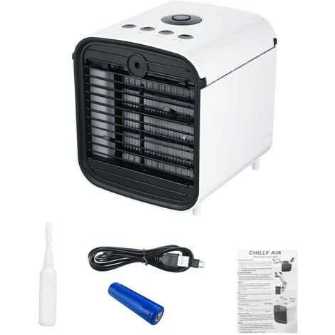 Mini Ventilateur De Bureau Climatiseur USB 7.5W 3 Vitesses 16.5 X 16.5 X 19 Cm ≤35dB 4 Mini Ventilateur De Bureau Climatiseur USB 7.5W 3 Vitesses 16.5 X 16.5 X 19 Cm ≤35dB – Image 2