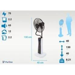 Ventilateur Brumisateur à 3 Vitesses Avec Télécommande 10 Ventilateur Brumisateur à 3 Vitesses Avec Télécommande -Climatiseur Et Ventilateur 17595916 4
