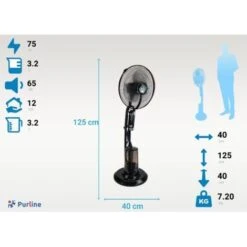 Ventilateur Brumisateur à Haut Débit Et 3 Vitesses -Climatiseur Et Ventilateur 17595919 4