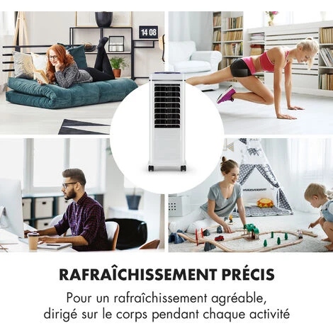 KLARSTEIN Windspiel - Rafraîchisseur D'air 3-en-1, Ventilation, Refroidissement, Humidification, 100 W, 8 Vitesses De Vent, 3 Modes, Oscillation Automatique - Gris 5 KLARSTEIN Windspiel - Rafraîchisseur D'air 3-en-1, Ventilation, Refroidissement, Humidification, 100 W, 8 Vitesses De Vent, 3 Modes, Oscillation Automatique - Gris – Image 3