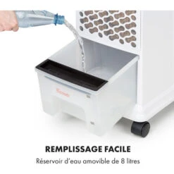 KLARSTEIN Windspiel - Rafraîchisseur D'air 3-en-1, Ventilation, Refroidissement, Humidification, 100 W, 8 Vitesses De Vent, 3 Modes, Oscillation Automatique - Gris 10 KLARSTEIN Windspiel - Rafraîchisseur D'air 3-en-1, Ventilation, Refroidissement, Humidification, 100 W, 8 Vitesses De Vent, 3 Modes, Oscillation Automatique - Gris -Climatiseur Et Ventilateur 18213836 4