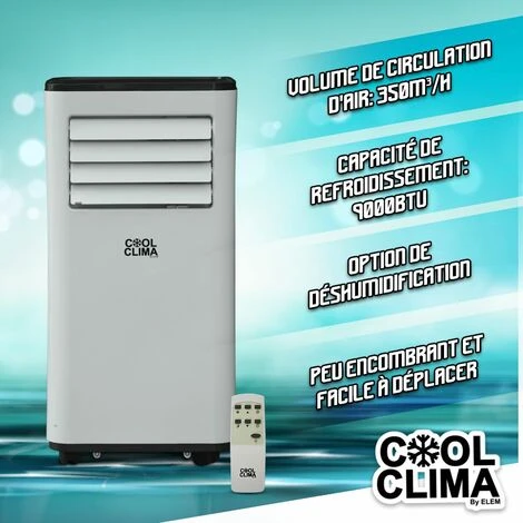 Climatiseur Mobile 9000BTU - 2.64KW - Cool Clima 4 Climatiseur Mobile 9000BTU - 2.64KW - Cool Clima – Image 2