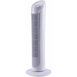 HOMCOM Ventilateur Colonne Tour Oscillant Silencieux 45 W 3 Vitesses 27L X 27l X 75H Cm Blanc