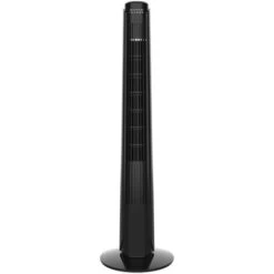 HOMCOM Ventilateur Colonne Tour Oscillant 50 W Ultra Silencieux Télécommande Incluse Minuterie 3 Modes 3 Vitesses Ø 27 X 92 Cm Noir