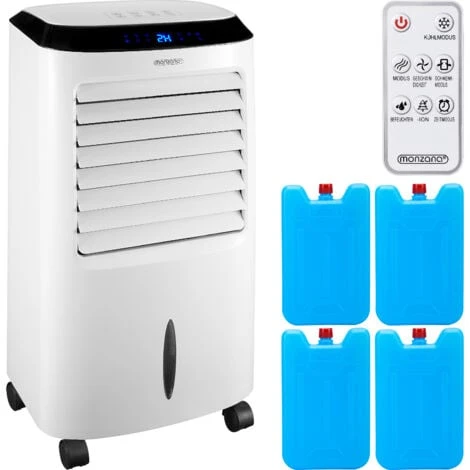 Rafraîchisseur D'air Mobile Blanc 4 En 1 Ventilateur Humidificateur Ioniseur 65W 3 Flux D'air Réservoir 10L Télécommande 3 Rafraîchisseur D'air Mobile Blanc 4 En 1 Ventilateur Humidificateur Ioniseur 65W 3 Flux D'air Réservoir 10L Télécommande