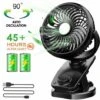 Ventilateur USB, Mini Ventilateur à Pile Avec Rechargeable Batterie 5000 MAh, Ventilateur Pc Avec 4 Vitesses Du Vent, Rotation De 360 ° Par Air Pour Bébé Poussette,Camping,Bureau,Voiture -Climatiseur Et Ventilateur 28491901 1