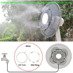 Ventilateur De Brumisation Extérieur Refroidisseur D'eau De Refroidissement 16 Pouces Blanc