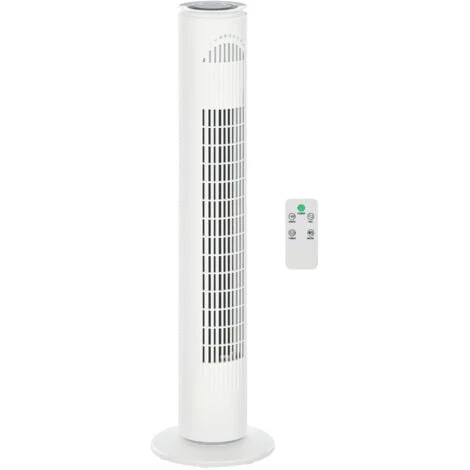 HOMCOM Ventilateur Colonne Tour Oscillant 45 W Silencieux Télécommande Incluse Minuterie 3 Modes 3 Vitesses Blanc 3 HOMCOM Ventilateur Colonne Tour Oscillant 45 W Silencieux Télécommande Incluse Minuterie 3 Modes 3 Vitesses Blanc
