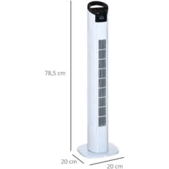 HOMCOM Ventilateur Colonne Tour Oscillant 50 W Silencieux Télécommande Incluse Minuterie 3 Modes 3 Vitesses Blanc Noir 11 HOMCOM Ventilateur Colonne Tour Oscillant 50 W Silencieux Télécommande Incluse Minuterie 3 Modes 3 Vitesses Blanc Noir -Climatiseur Et Ventilateur 30391079 5