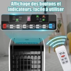 GOPLUS Rafraîchisseur D’Air Mobile 4 En 1, 75W, Fonction De Réfrigération, Humidification, Purification, Ventilation, Réservoir 6L,3 Vitesses, Minuterie 8H, Oscillation, Contrôle Télécommande/Écran -Climatiseur Et Ventilateur 34761957 3