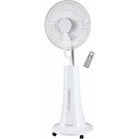 Ventilateur Brumisateur Sur Pied Blanc JEFFREY 2-en-1 - 100W - D45cm - Programmable - Minuterie 7h30 - 3 Vitesses - Réservoir 2L 4 Ventilateur Brumisateur Sur Pied Blanc JEFFREY 2-en-1 - 100W - D45cm - Programmable - Minuterie 7h30 - 3 Vitesses - Réservoir 2L – Image 2