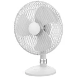 Ventilateur De Table Silencieux Mobile Blanc 40W - D40cm - 3-en-1 - 3 Niveaux De Vitesses - Fonction Oscillation