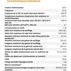 Climatiseur Monobloc Gainable MULTIWIND 2 FS42 4200W à Installer Dans Les Combles Et Faux-plafonds Optimea Fabrication Française -Climatiseur Et Ventilateur 49304365 5