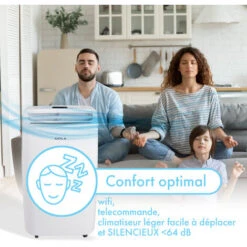 NANTAI - Climatiseur Mobile - Wifi - 3500W - 12000 BTU - Design Compact - Gaz R290 - Puissant Et Silencieux - Eco-responsable - Classa A - 3 Vitesses - 45 M2 -Climatiseur Et Ventilateur 50604234 4