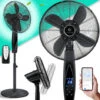 KESSER® Ventilateur Sur Pied En Métal Avec Télécommande, Application, Fonction Wifi Minuterie Ventilateur Sur Pied - Fonction Oscillation 80 degrés, 55 W - 3 vitesses, Ventilateur Réglable En Hauteur, -Climatiseur Et Ventilateur 50753487 1