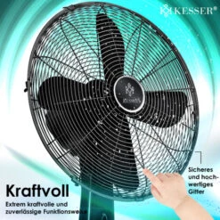 KESSER® Ventilateur Sur Pied En Métal Avec Télécommande, Application, Fonction Wifi Minuterie Ventilateur Sur Pied - Fonction Oscillation 80 degrés, 55 W - 3 vitesses, Ventilateur Réglable En Hauteur, -Climatiseur Et Ventilateur 50753487 5