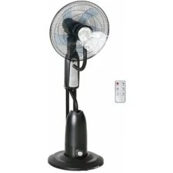 HOMCOM Ventilateur Brumisateur Sur Roulettes - Oscillant, Inclinable Silencieux 90 W Avec Télécommande - Timer 3 Modes 3 Vitesses - Gris Noir