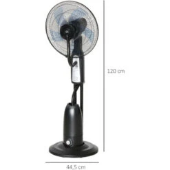 HOMCOM Ventilateur Brumisateur Sur Roulettes - Oscillant, Inclinable Silencieux 90 W Avec Télécommande - Timer 3 Modes 3 Vitesses - Gris Noir -Climatiseur Et Ventilateur 50909014 5
