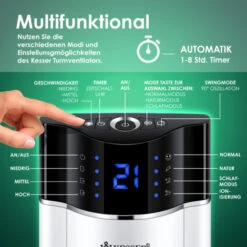 KESSER® Colonne De Ventilation Avec Télécommande 3 niveaux 3 modes 107 cm 60 watts Minuteur De 7h30 Voyants LED Tour De Ventilation Ventilateur Sur Pied Ventilateur Colonne Refroidisseur D’a -Climatiseur Et Ventilateur 51463072 3