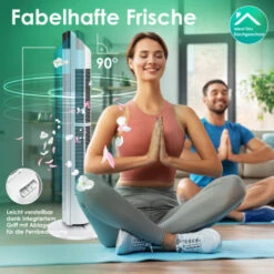 KESSER® Colonne De Ventilation Avec Télécommande 3 niveaux 3 modes 107 cm 60 watts Minuteur De 7h30 Voyants LED Tour De Ventilation Ventilateur Sur Pied Ventilateur Colonne Refroidisseur D’a -Climatiseur Et Ventilateur 51463072 5