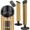 KESSER® Colonne De Ventilation Avec TÉLÉCOMMANDE Ventilateur Écran LED Ventilateur Sur Pied Climatiseur, Schwarz / Gold (de) -Climatiseur Et Ventilateur 51463076 1