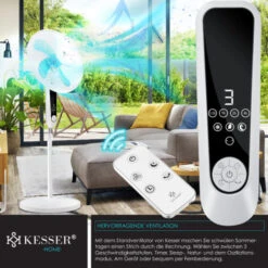 KESSER® Ventilateur Sur Pied Avec Télécommande Et Affichage LED - Minuterie, Oscillation Silencieuse à 80 degrés - 60 Watt - Ventilateur à Hauteur Réglable Entre 115 Et 134 cm - Tête Inclinable à 35 d 10 KESSER® Ventilateur Sur Pied Avec Télécommande Et Affichage LED - Minuterie, Oscillation Silencieuse à 80 degrés - 60 Watt - Ventilateur à Hauteur Réglable Entre 115 Et 134 cm - Tête Inclinable à 35 d -Climatiseur Et Ventilateur 51605201 4