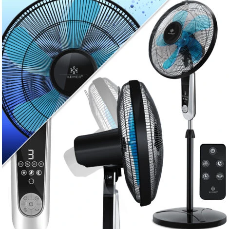 KESSER® - Ventilateur Sur Pied Avec Télécommande Et Affichage LED - Minuterie 24 vitesses Oscillation Silencieuse 80 degrés - 60 watts - Ventilateur Réglable En Hauteur 115 - 134 cm - Tête Inclinab 3 KESSER® - Ventilateur Sur Pied Avec Télécommande Et Affichage LED - Minuterie 24 vitesses Oscillation Silencieuse 80 degrés - 60 watts - Ventilateur Réglable En Hauteur 115 - 134 cm - Tête Inclinab