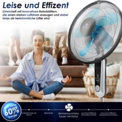 KESSER® - Ventilateur Sur Pied Avec Télécommande Et Affichage LED - Minuterie 24 vitesses Oscillation Silencieuse 80 degrés - 60 watts - Ventilateur Réglable En Hauteur 115 - 134 cm - Tête Inclinab 9 KESSER® - Ventilateur Sur Pied Avec Télécommande Et Affichage LED - Minuterie 24 vitesses Oscillation Silencieuse 80 degrés - 60 watts - Ventilateur Réglable En Hauteur 115 - 134 cm - Tête Inclinab -Climatiseur Et Ventilateur 51766131 3
