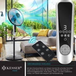 KESSER® - Ventilateur Sur Pied Avec Télécommande Et Affichage LED - Minuterie 24 vitesses Oscillation Silencieuse 80 degrés - 60 watts - Ventilateur Réglable En Hauteur 115 - 134 cm - Tête Inclinab 10 KESSER® - Ventilateur Sur Pied Avec Télécommande Et Affichage LED - Minuterie 24 vitesses Oscillation Silencieuse 80 degrés - 60 watts - Ventilateur Réglable En Hauteur 115 - 134 cm - Tête Inclinab -Climatiseur Et Ventilateur 51766131 4