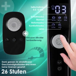 KESSER® Ventilateur Sur Pied Avec Télécommande Et Affichage LED - Minuterie, 12 vitesses - Oscillation Silencieuse 80 degrés - Ventilateur Réglable En Hauteur 120 - 135 cm - Tête Inclinable 35 degrés, 8 KESSER® Ventilateur Sur Pied Avec Télécommande Et Affichage LED - Minuterie, 12 vitesses - Oscillation Silencieuse 80 degrés - Ventilateur Réglable En Hauteur 120 - 135 cm - Tête Inclinable 35 degrés, -Climatiseur Et Ventilateur 51907653 3