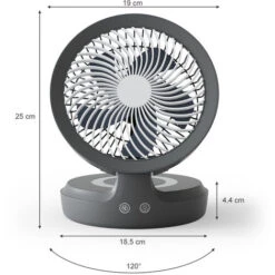 Mini-ventilateur USB Eldstad, Batterie 4000 MAh, Ventilateur De Table, 4 Vitesse -Climatiseur Et Ventilateur 52050664 4