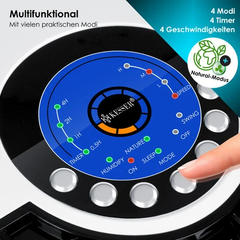 KESSER® Climatiseur Mobile 4en1 Télécommande Climatiseur Ventilateur Réservoir 8 L Minuterie 3 Niveaux Ionisateur Humidificateur Refroidisseur D'air , Blanc Noir 7 KESSER® Climatiseur Mobile 4en1 Télécommande Climatiseur Ventilateur Réservoir 8 L Minuterie 3 Niveaux Ionisateur Humidificateur Refroidisseur D'air , Blanc Noir – Image 5