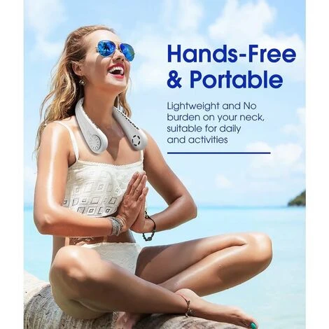 Ventilateur Portable Cou, Ventilateur USB Mains Libres Sans Lame, Mini Ventilateur De Cou Silencieux Sans Pale Rechargeable, Flux D’air à 360° ,Blanc,GUazhuni 6 Ventilateur Portable Cou, Ventilateur USB Mains Libres Sans Lame, Mini Ventilateur De Cou Silencieux Sans Pale Rechargeable, Flux D’air à 360° ,Blanc,GUazhuni – Image 4