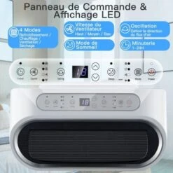 COSTWAY Climatiseur Mobile 5 En 1 R290 16000BTU [Classe énergétique A] Contrôle Télécommande/APP Rafraîchissement Déshumidification Ventilateur Chauffageet Mode Nuit -Climatiseur Et Ventilateur 54816776 3