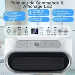 COSTWAY Climatiseur Mobile 5 En 1 R290 14000BTU [Classe énergétique A] Contrôle Télécommande/APP Rafraîchissement Déshumidification Ventilateur Chauffageet Mode Nuit -Climatiseur Et Ventilateur 54816779 3