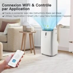 COSTWAY Climatiseur Mobile 5 En 1 R290 14000BTU [Classe énergétique A] Contrôle Télécommande/APP Rafraîchissement Déshumidification Ventilateur Chauffageet Mode Nuit -Climatiseur Et Ventilateur 54816779 5