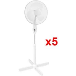 Ventilateur Sur Pied Easymate RD 40 3 Vitesses Pied Réglable 80 à 100 Cm Tête Inclinable - Lot De 5