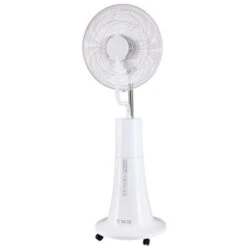 Ventilateur Brumisateur Sur Pied Blanc - 2-en-1 - 100W - Programmable - Avec Télécommande - 3 Vitesses - BESTHERM