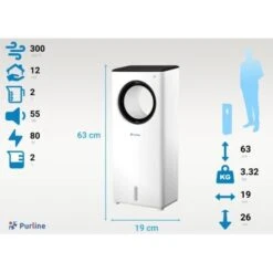 Rafraichisseur D'air Par évaporation Sans Pales Avec 3 Vitesses Et 4L -Climatiseur Et Ventilateur 61772881 4