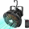 Ventilateur Portable Silencieux Avec Batterie Rechargeable LED, Ventilateur De Camping USB Avec Crochet Rotatif, Télécommande De Réglage à 3 Vitesses Pour Table Extérieure Et Intérieure -Climatiseur Et Ventilateur 65504944 1