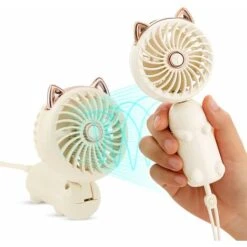 Mini Ventilateur Portable Avec Batterie Rechargeable Et 3 Vitesses, Ventilateur Pliable Personnel Mignon BF