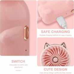 Mini Ventilateur Portable Avec Batterie Rechargeable Et 3 Vitesses, Ventilateur Pliable Personnel Mignon BF -Climatiseur Et Ventilateur 65653342 4